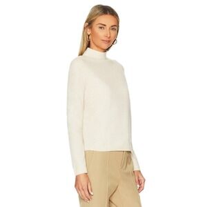 Vince Mock Neck Boiled Sweater Cashmere Womens Small Ecru Funnel Soft Luxury